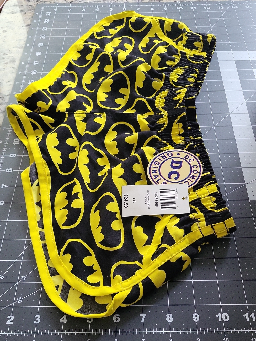 DC Black and Yellow Batman Logo Sport Shorts
